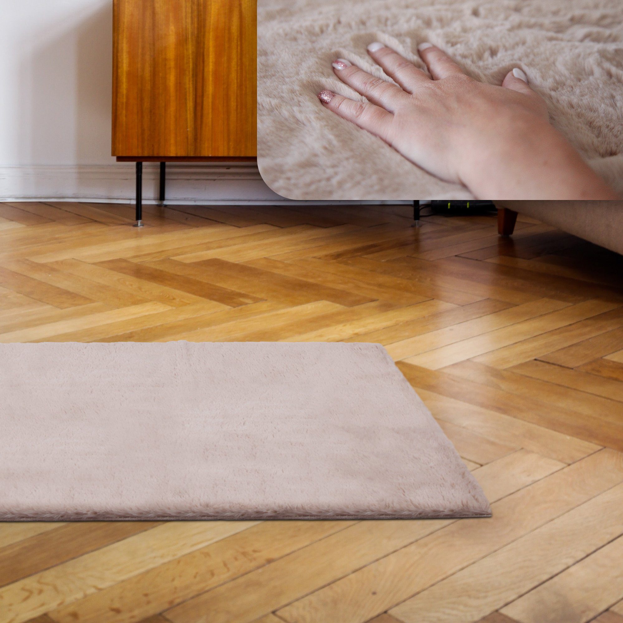 Fellteppich Allzweckteppich Flauschig, Bestlivings, Rechteckig, Höhe: 20 mm, Hochflor Teppich 60x120cm - Flauschteppich - extra flausch Antirutsch
