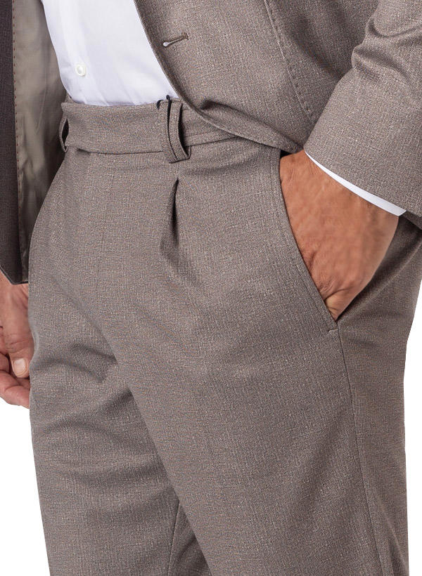 CINQUE, Bundfaltenhose Cisand, Mikrofaser, greige meliert