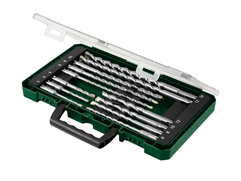 Conjunto de brocas para martelo perfurador PARKSIDE®, conjunto de cinzéis lubrificados, conjunto de brocas serpentinas lubrificadas