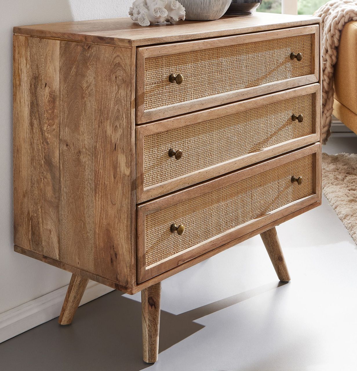 Wohnling Sideboard 80 x 75 x 40 cm Braun