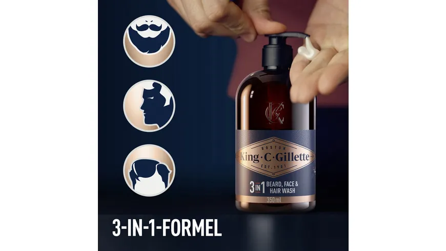 King C. Gillette Bartpflege Bartshampoo 350 ml