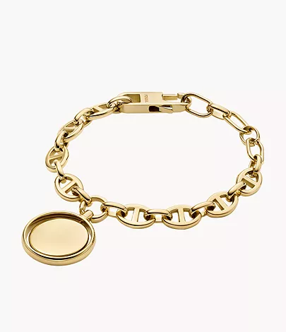 Fossil Gliederarmband Heritage Legacy Charm Edelstahl goldfarben