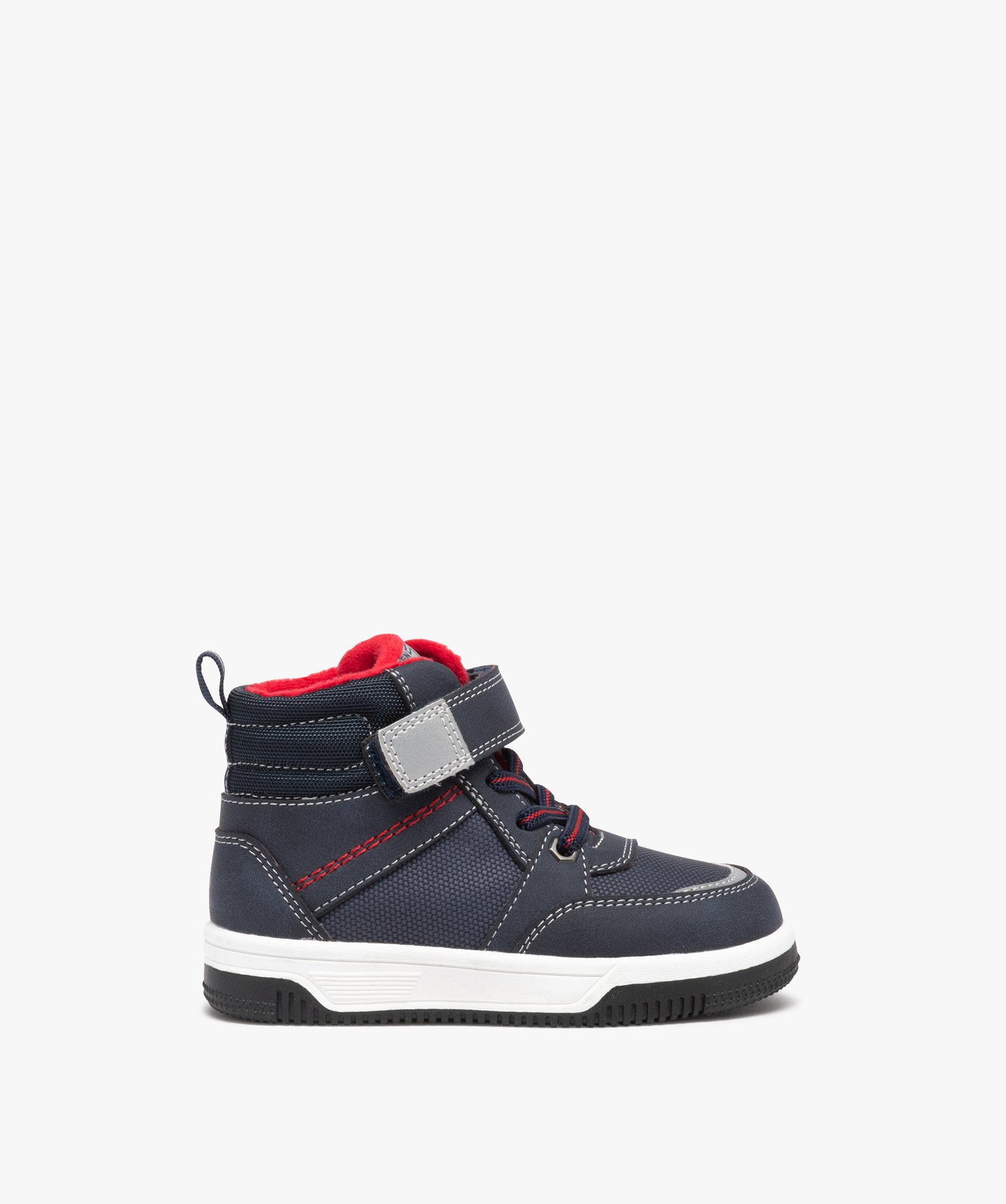 Baskets bébé Garçon montantes dessus en mesh uni et à sc... marine | GEMO