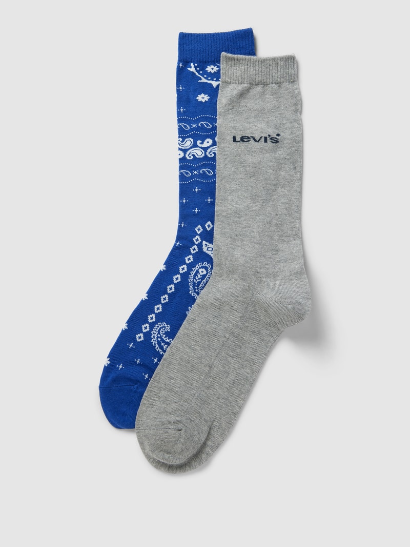 Socken mit Label-Details im 2er-Pack in marineblau