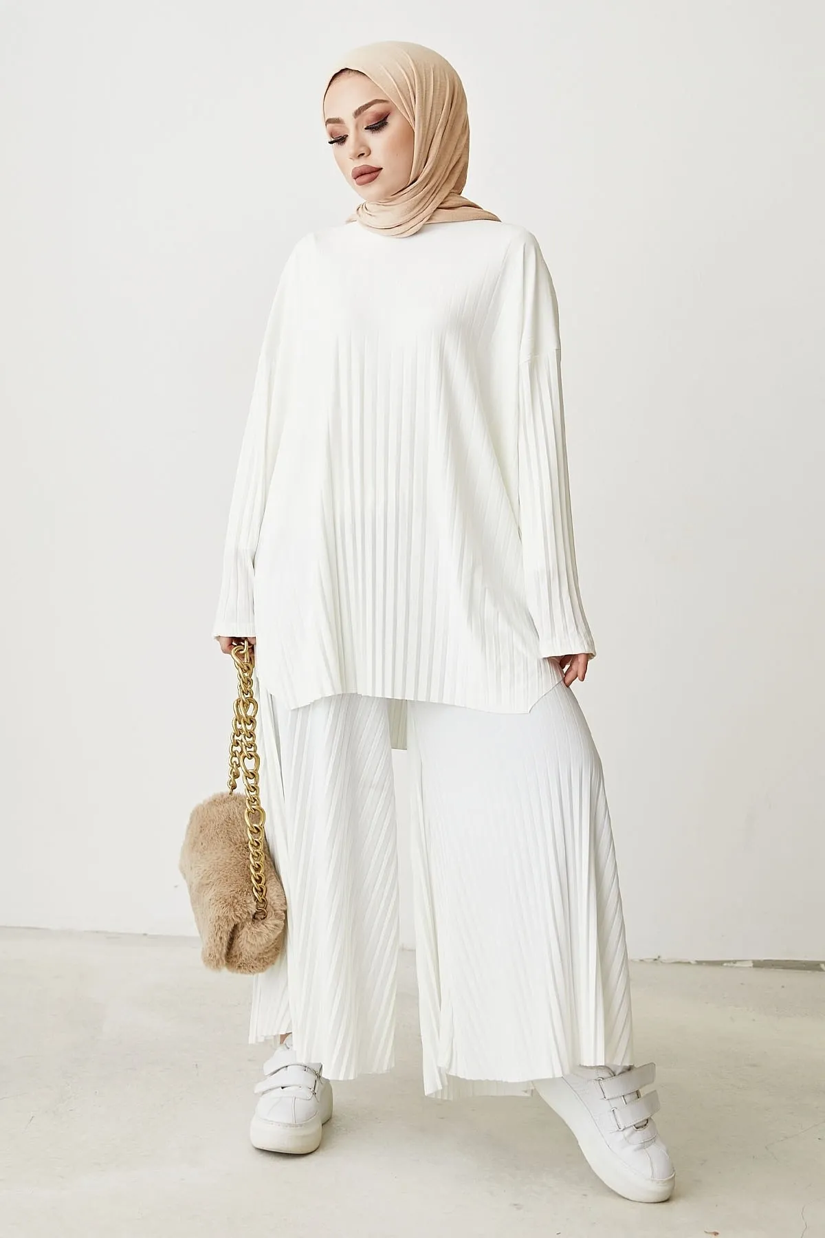 InStyle  Mila Faltenhosen-Tunika-Doppelset - Weiß
