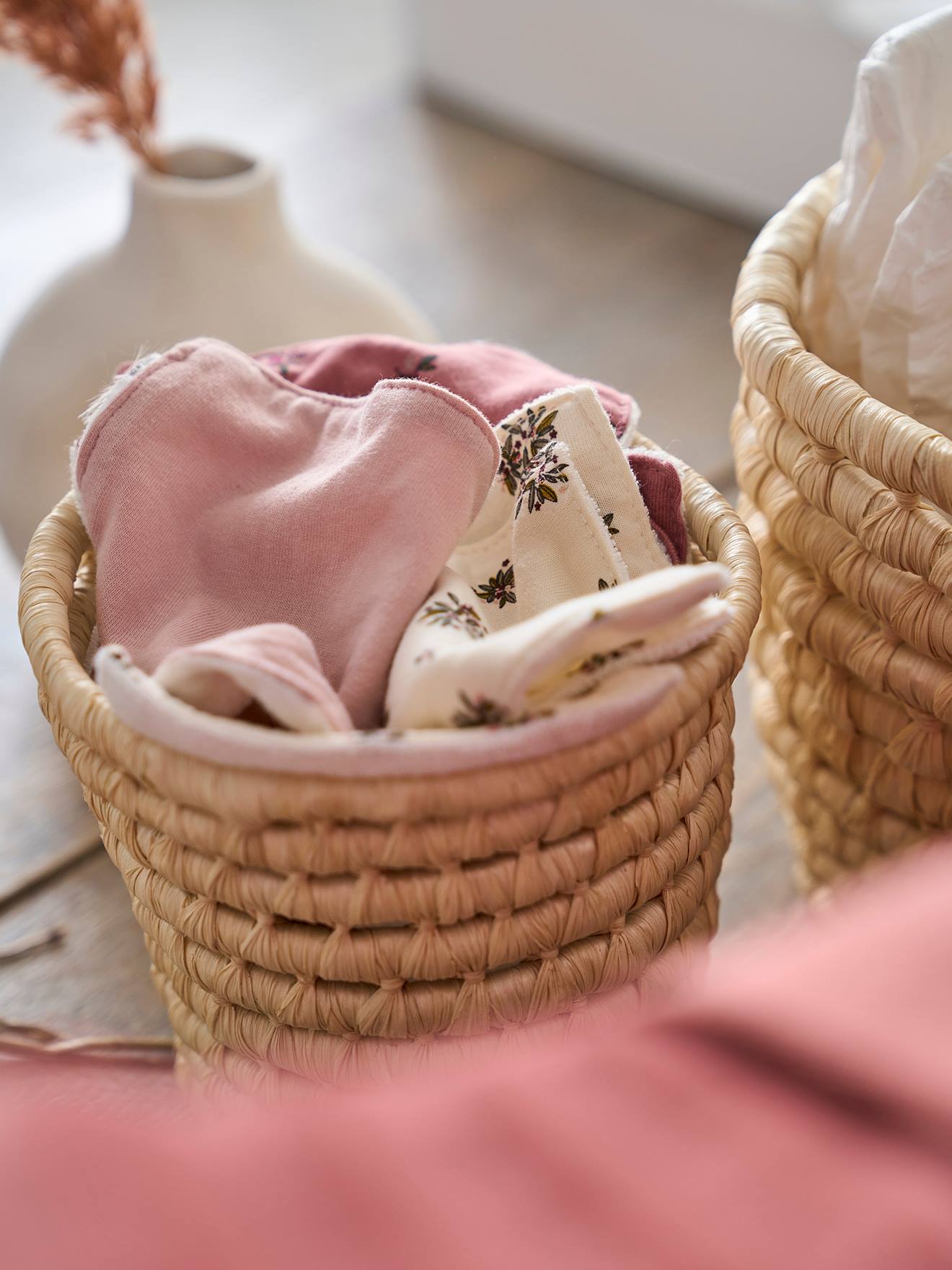 Vertbaudet Bio-Kollektion: 10er-Pack Baby Waschlappen mit Aufbewahrungsbeutel Oeko-Tex - farblich sortiert/provence