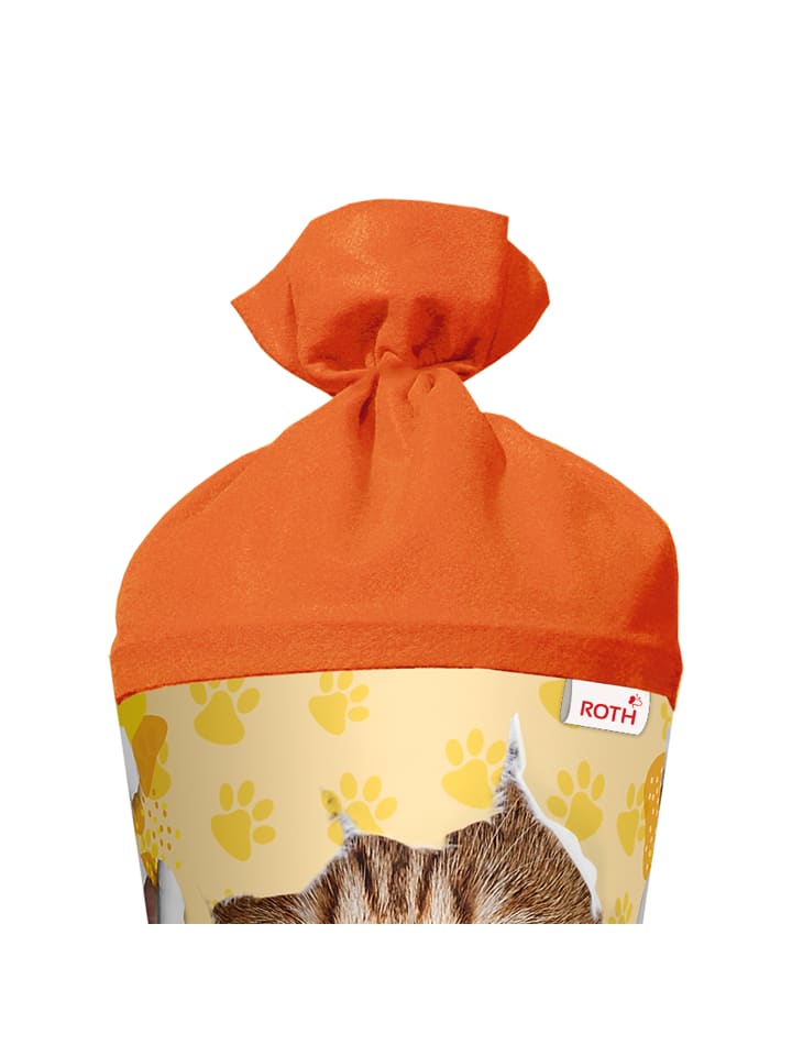 ROTH Schultüte groß Katzenparty 70 cm in Orange günstig kaufen onesize