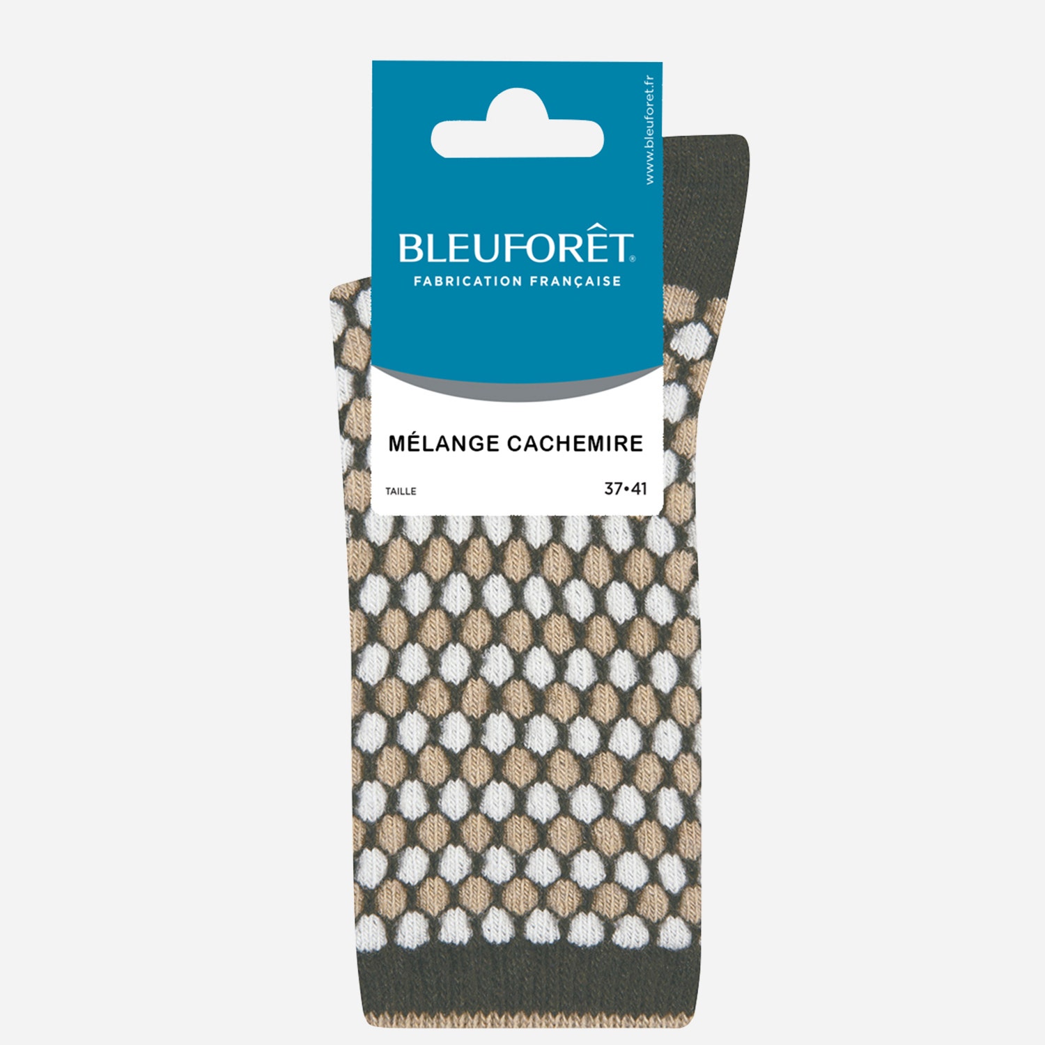 Chaussettes BLEUFORET kaki cachemire mélangé - 37-41