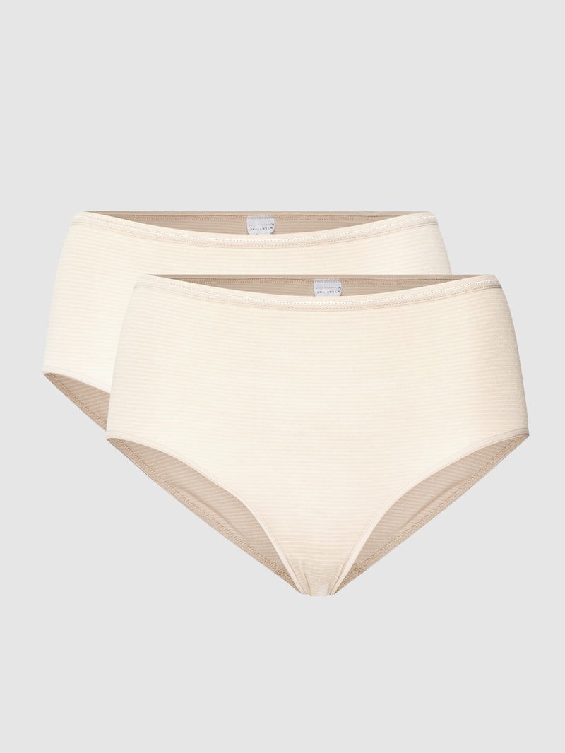 Slip mit Streifenmuster im 2er-Pack Modell 'MODAL ESSENTIALS' in sand