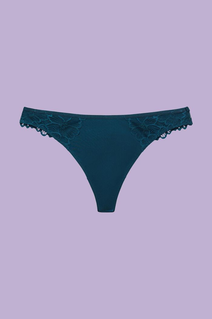 Brazilian-String in Hipster-Form mit Floralspitze