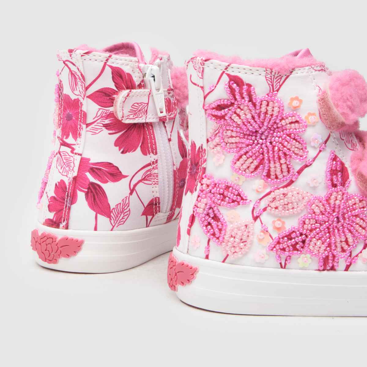 Lelli Kelly vita & rosa Brooke 2 mid flickor juniorsneakers