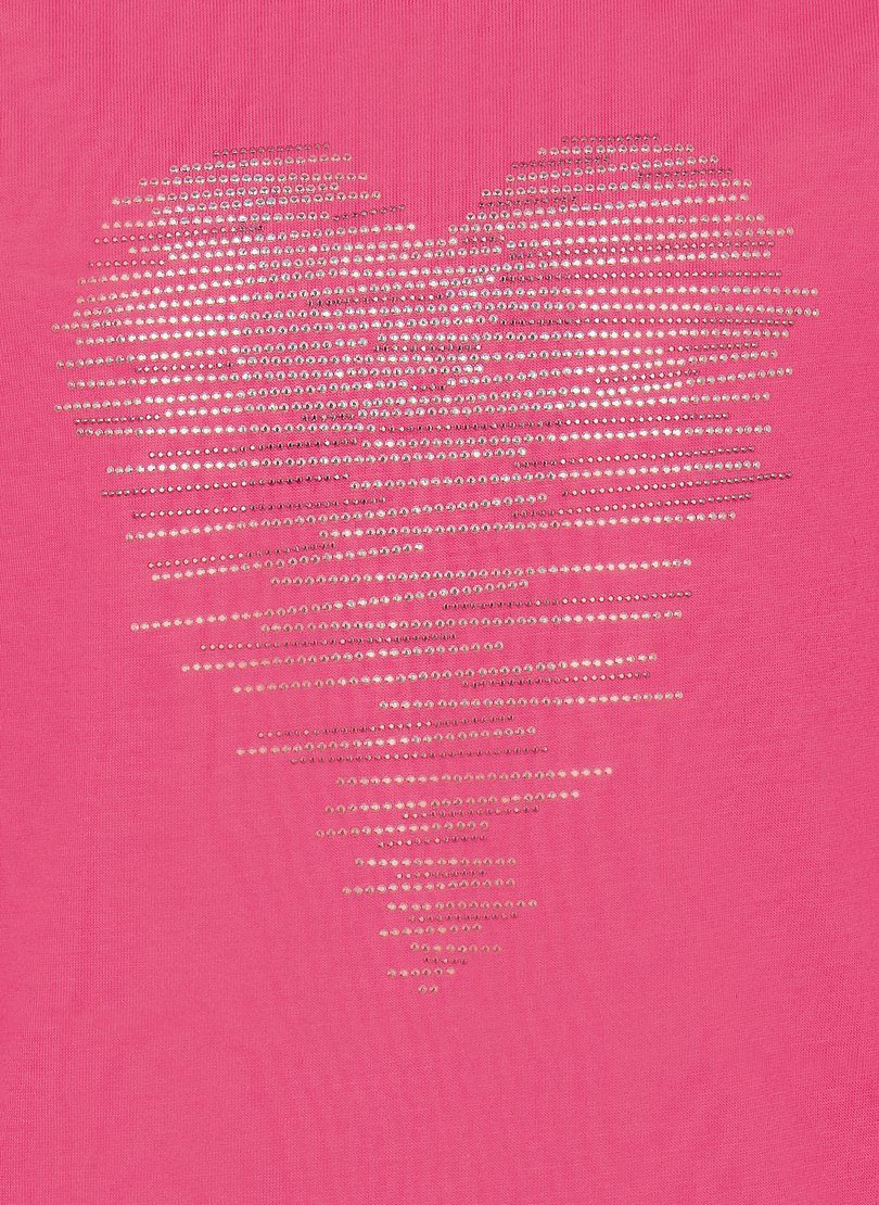 Trigema T-Shirt TRIGEMA T-Shirt mit glitzerndem Herz-Motiv