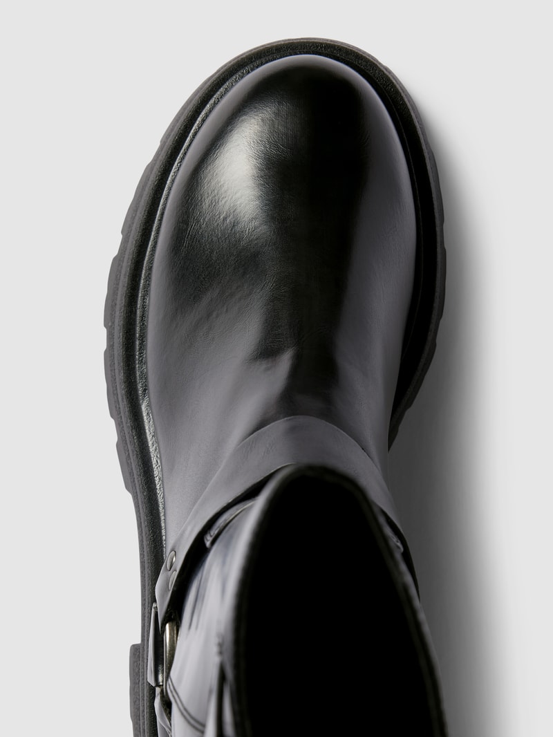 Boots mit profilierter Sohle Modell 'BIKER' in schwarz