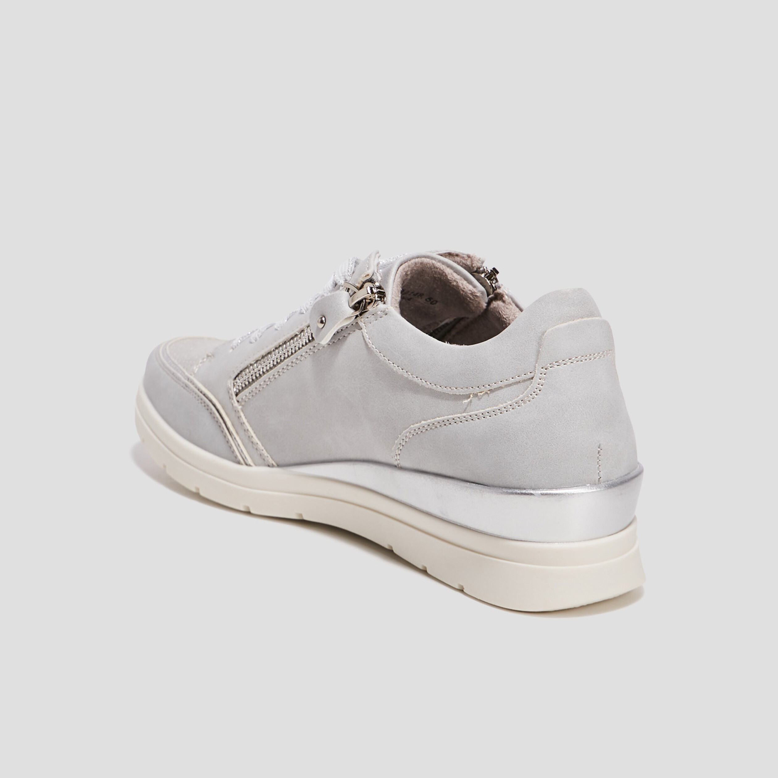 Tennis à lacets zippées gris femme | La Halle