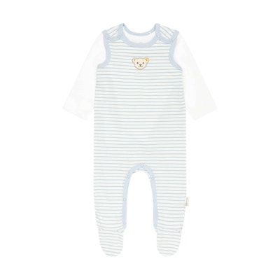 Set Strampler + T-Shirt langarm GOTS, hellblau
