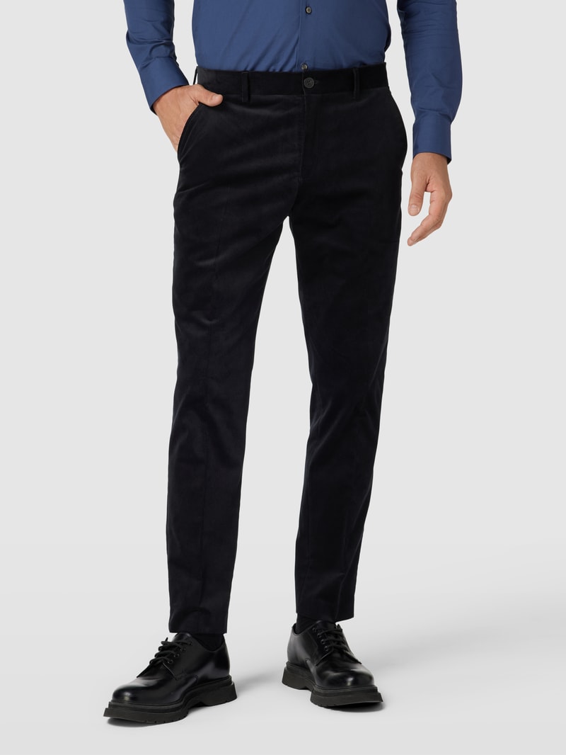 Slim Fit Anzug mit Strukturmuster Modell 'BOE' in dunkelblau