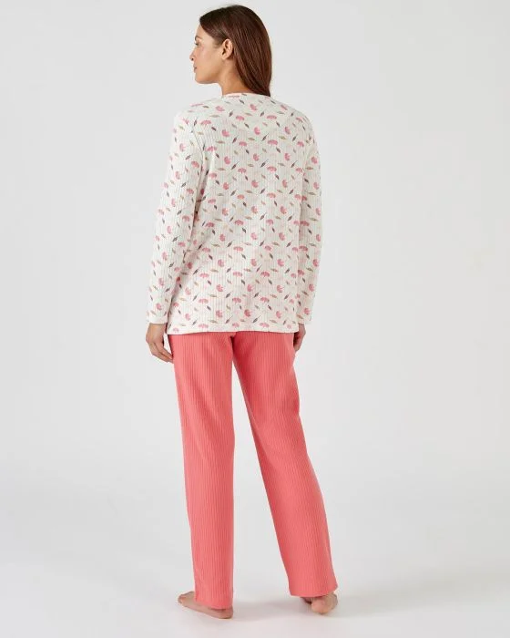 Pyjama à manches longues maille interlock imprimée
