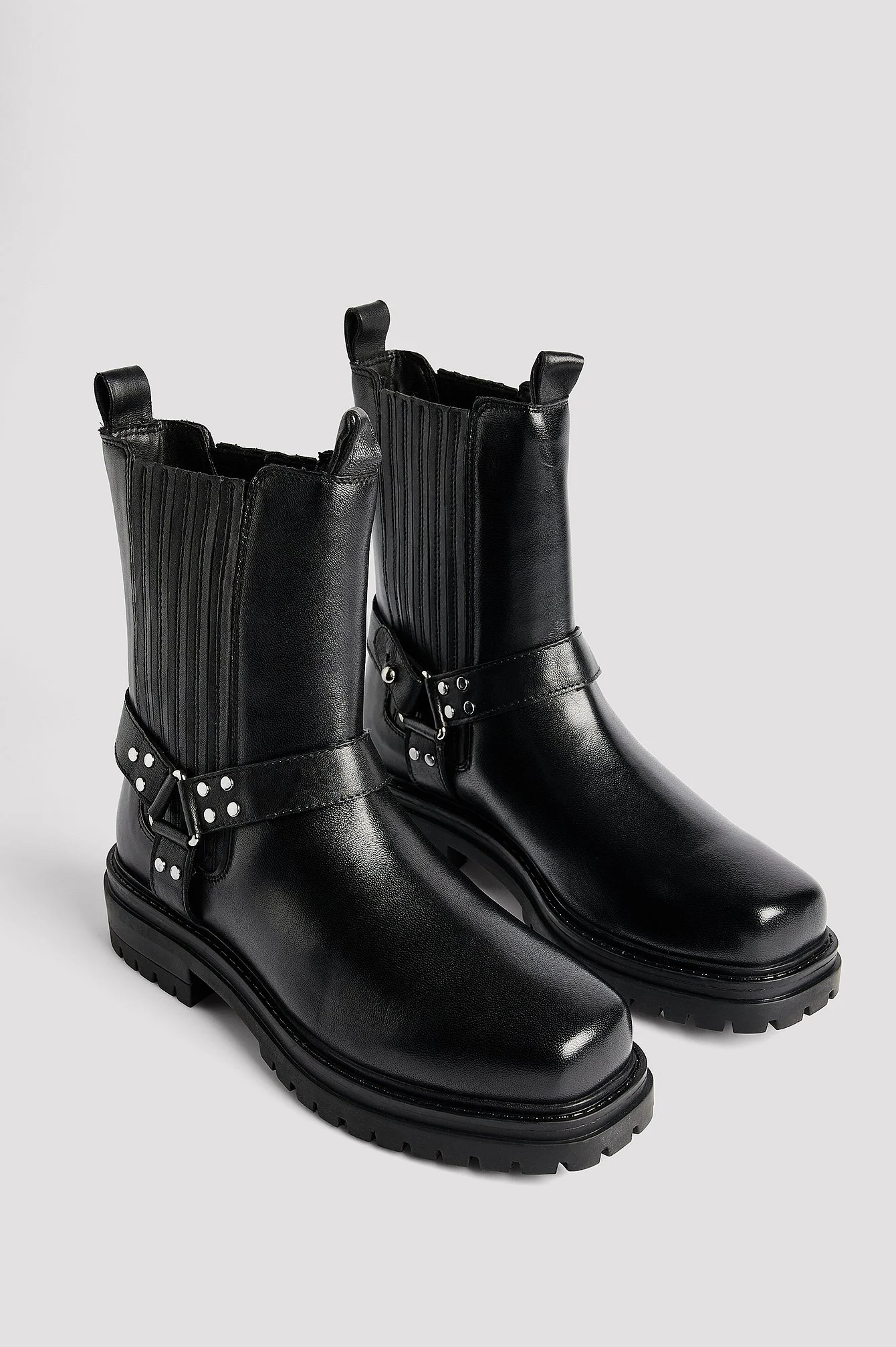 Plateau-Bikerstiefel aus Leder