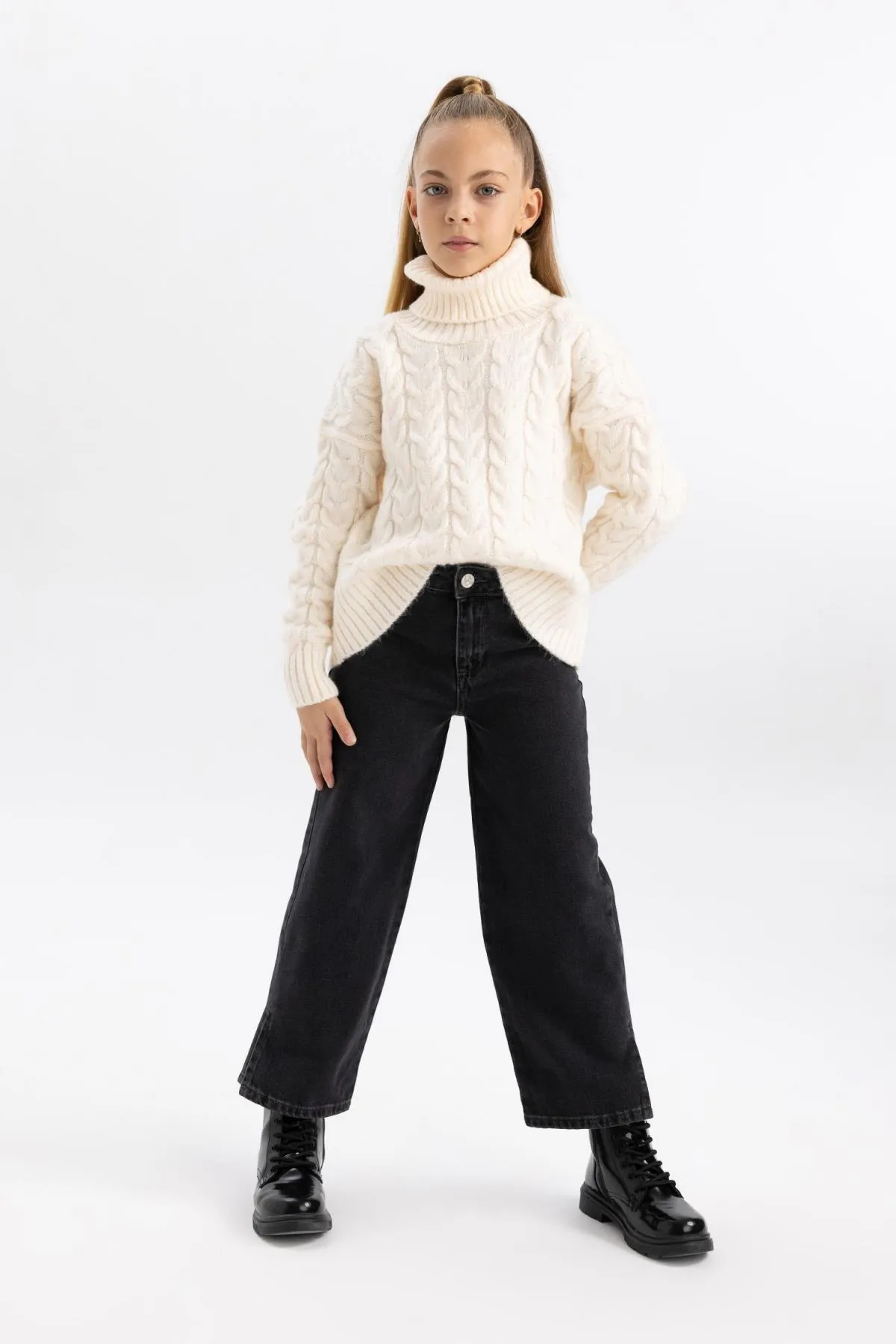 DeFacto  Rollkragenpullover im Oversize-Fit für Mädchen B1602a823wn