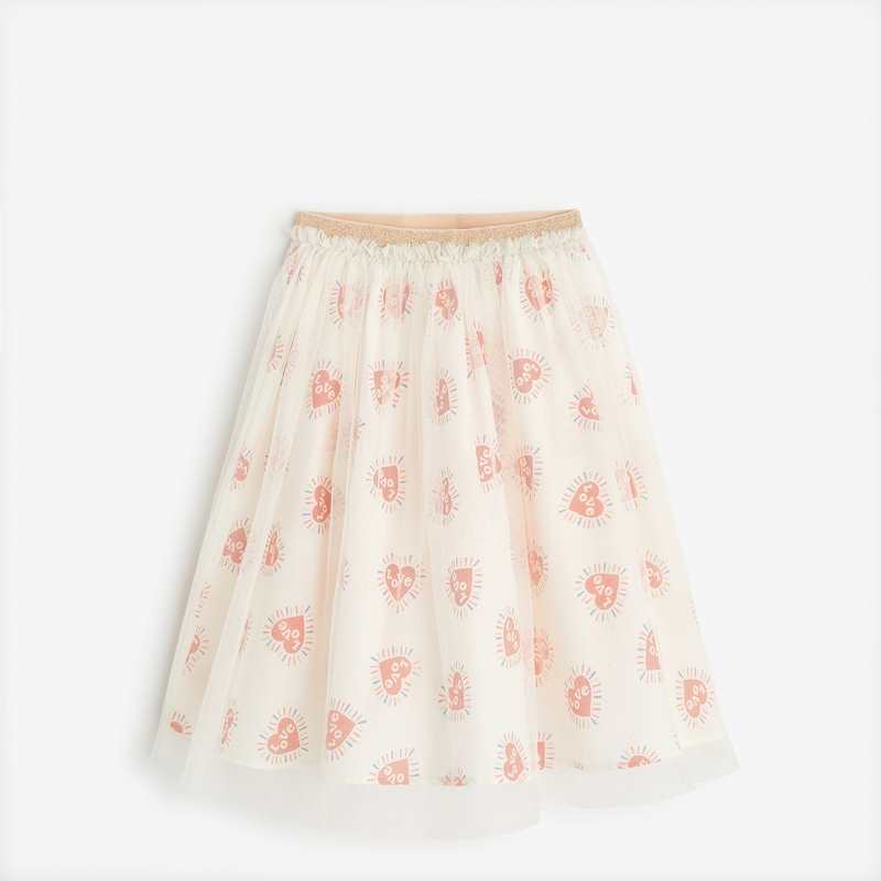 Jupon à coeurs fille en tulle beige Catimini