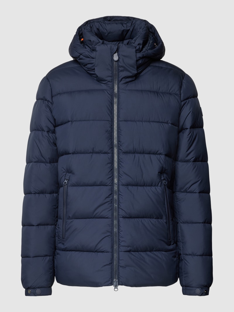 Steppjacke mit Label-Detail Modell 'BORIS' in marineblau