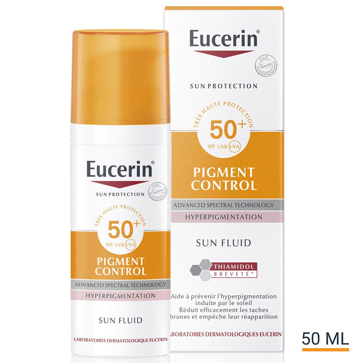 Eucerin Pigment Control Sun SPF50+ Protecteur Solaire Visage Fluide - Tous Types de Peaux