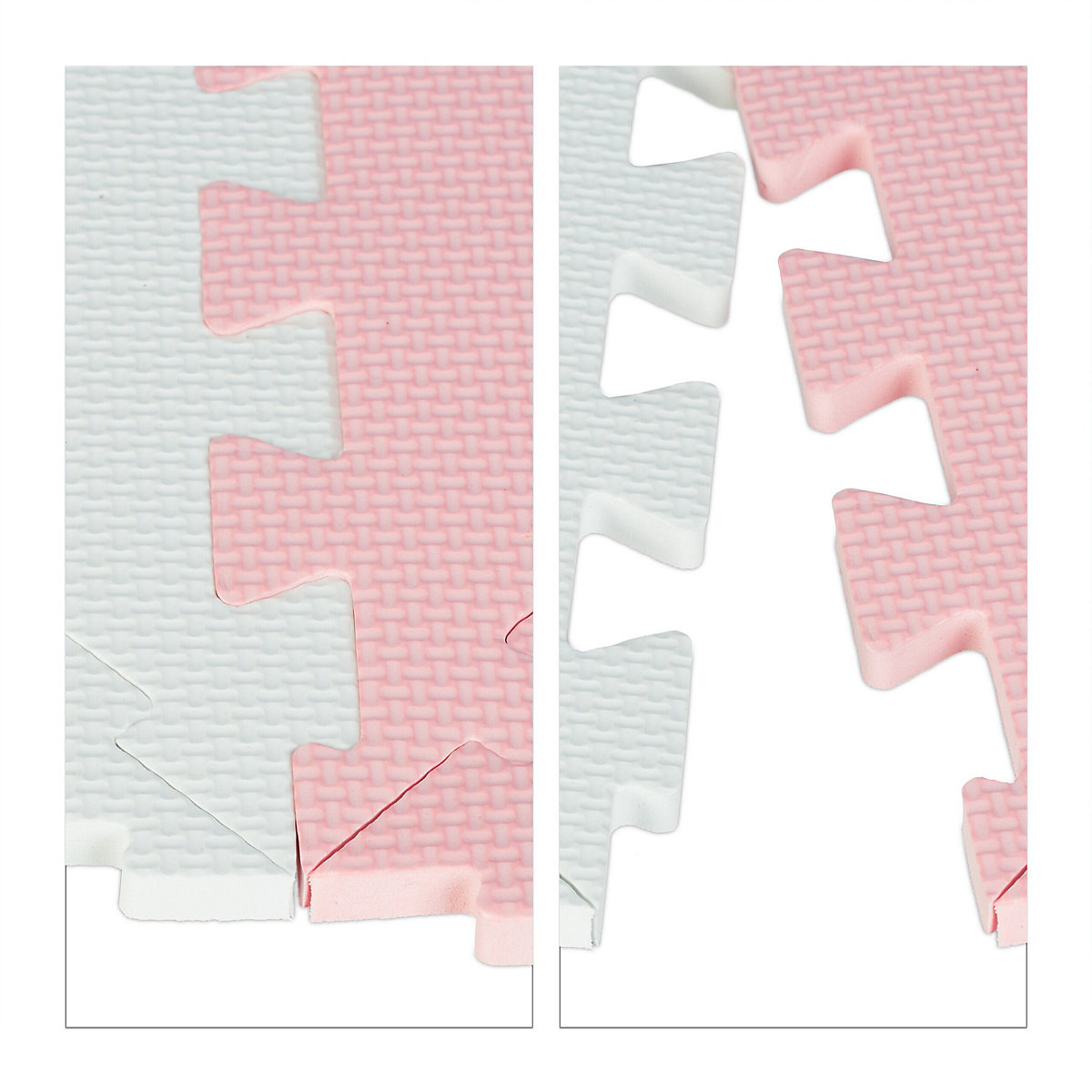 Puzzlematte rosa-weiß