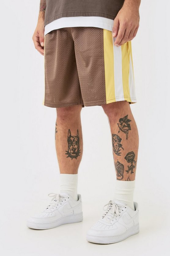 Mesh Colorblock Basketball-Shorts