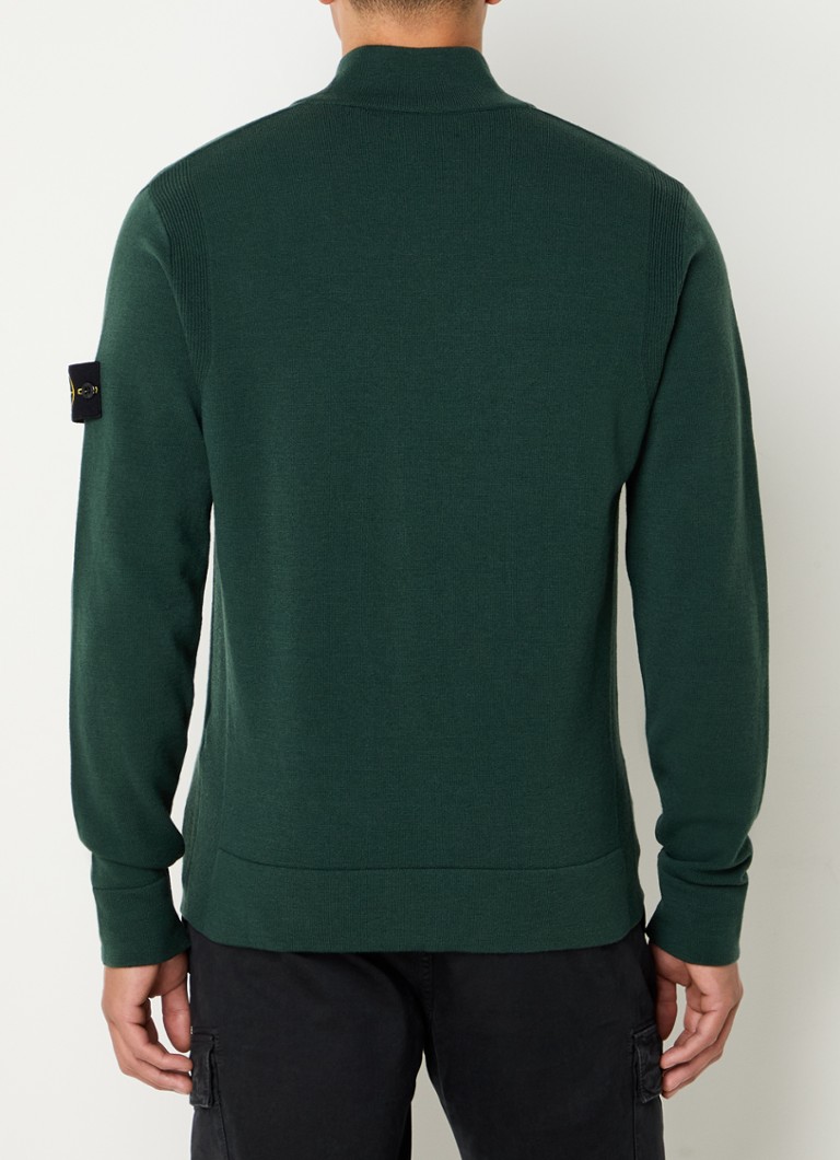 Vestă Stone Island 503A1 Premium din lână tricotată cu logo