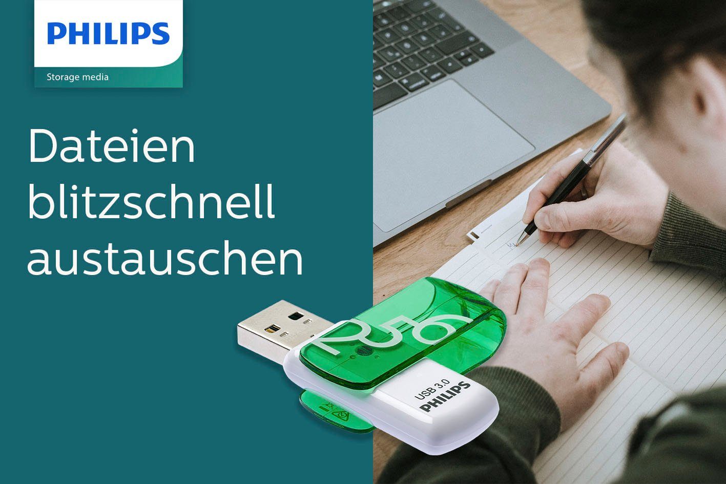 Philips Vivid Edition 256GB USB-Stick (USB 3.0, Lesegeschwindigkeit 100 MB/s)