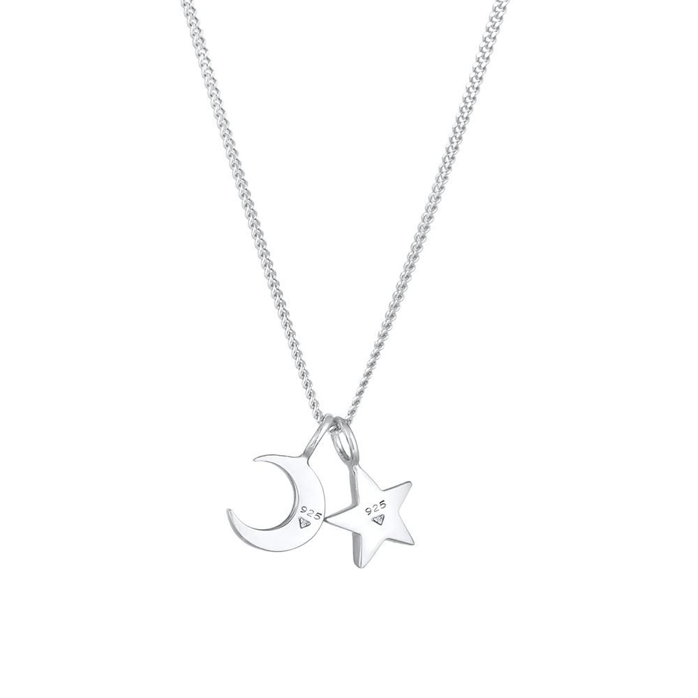 Elli Elli Collier Basic Stern Halbmond Astro 925 Sterling Silber Bijoux