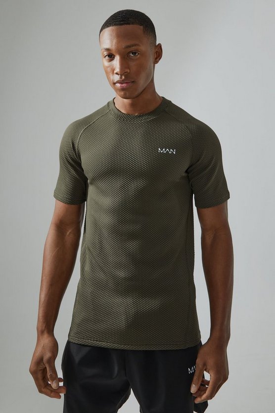 Strukturiertes Man Active Muscle-Fit T-Shirt