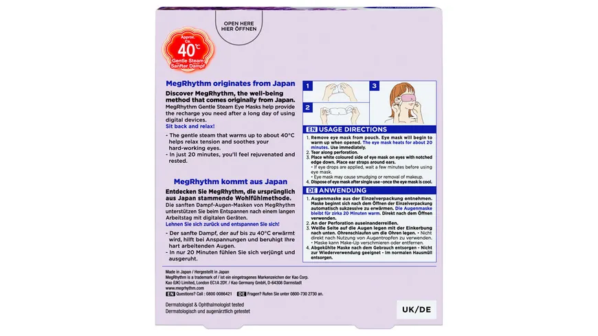MegRhythm Wärmende Augen-Maske - Lavendel-Duft