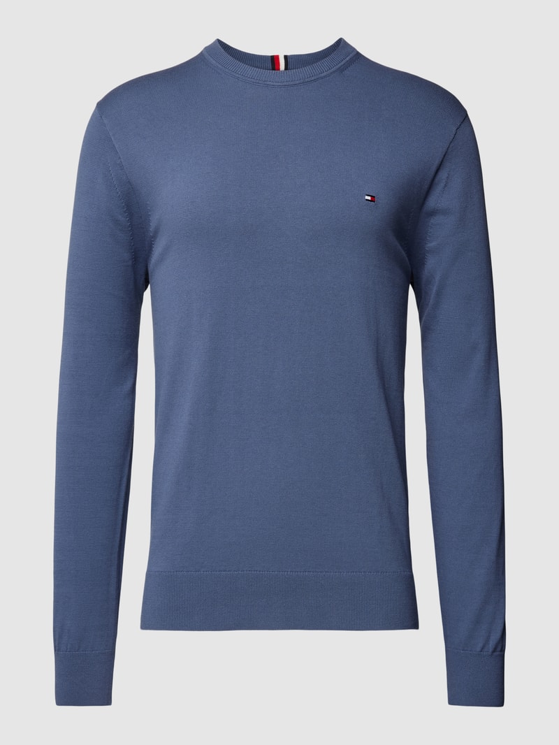 Strickpullover in melierter Optik in jeans