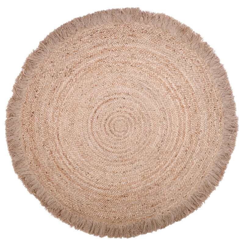 Tapis jute avec franges 140cm TERRA