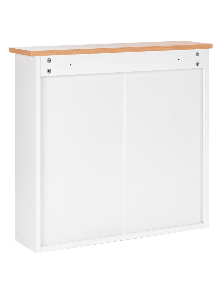 Beliani Bad-Spiegelschrank ALAMOS in Weiß/Heller Holzfarbton günstig kaufen onesize