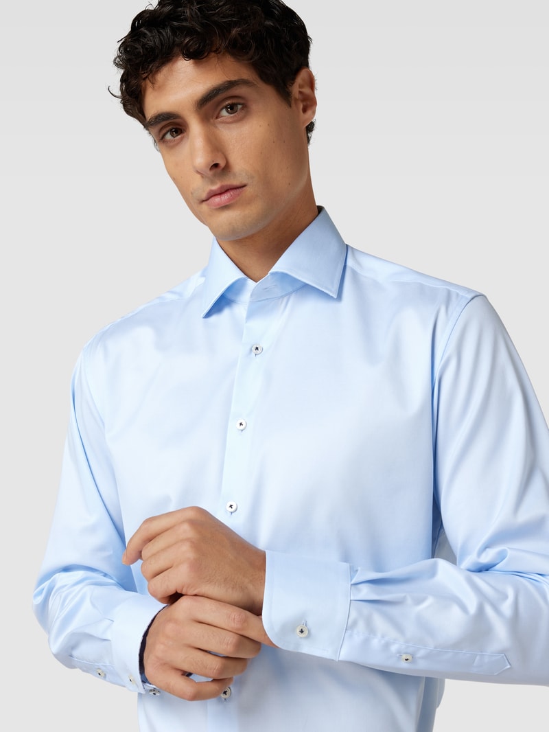 Slim Fit Premium Shirt mit Kentkragen in bleu