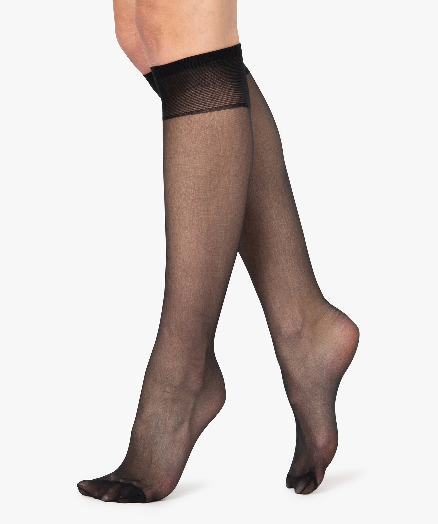 Mi-bas femme en mousse 20 deniers (lot de 3) noir | GEMO