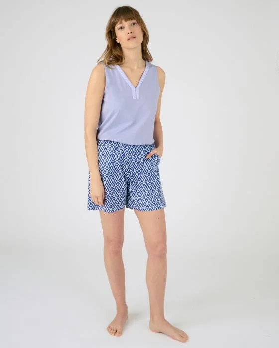 Pyjashort fantaisie maille jersey pur coton peigné