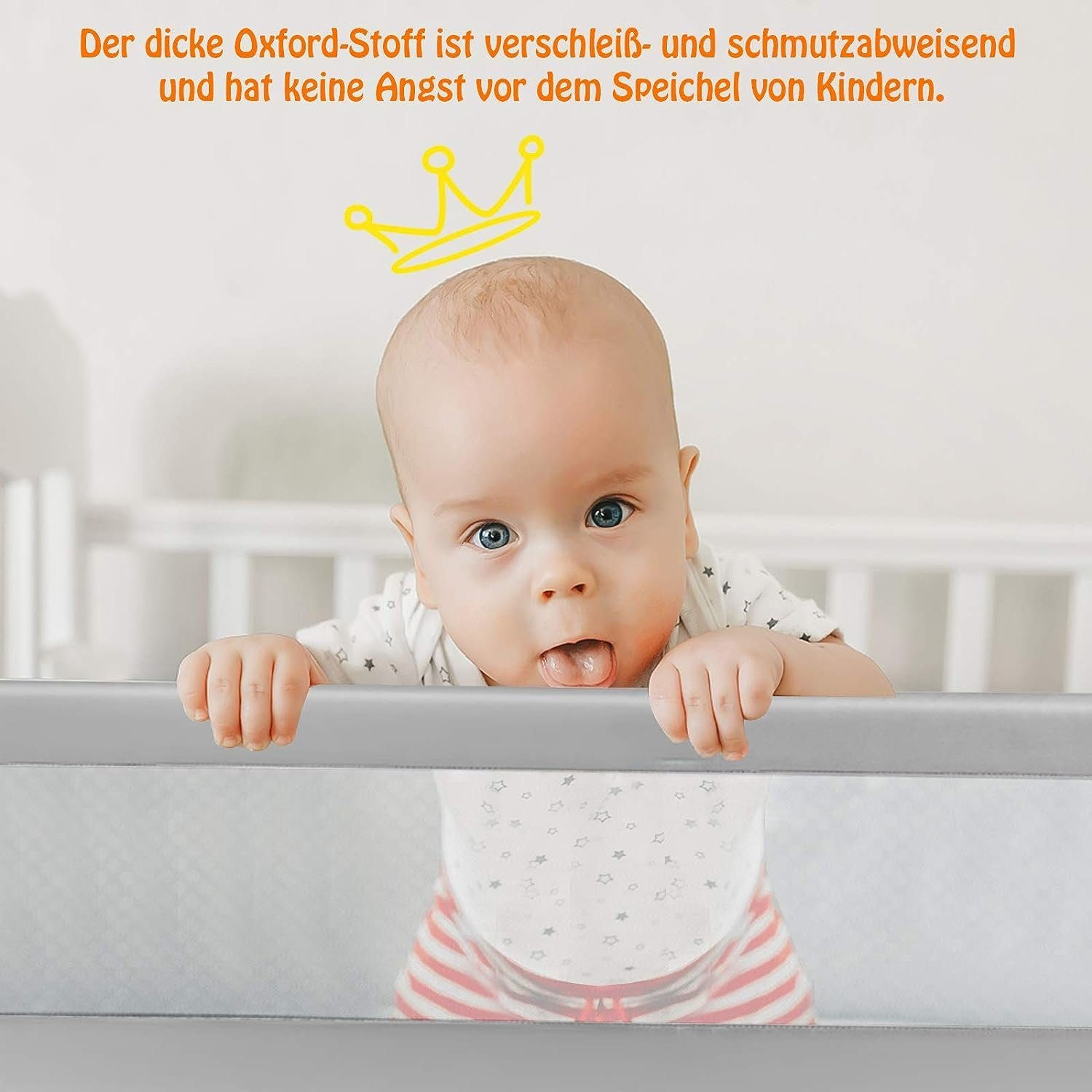 KOMFOTTEU Bettschutzgitter Babybettgitter, für Babys unter 3 Jahren, 120 x 42 cm