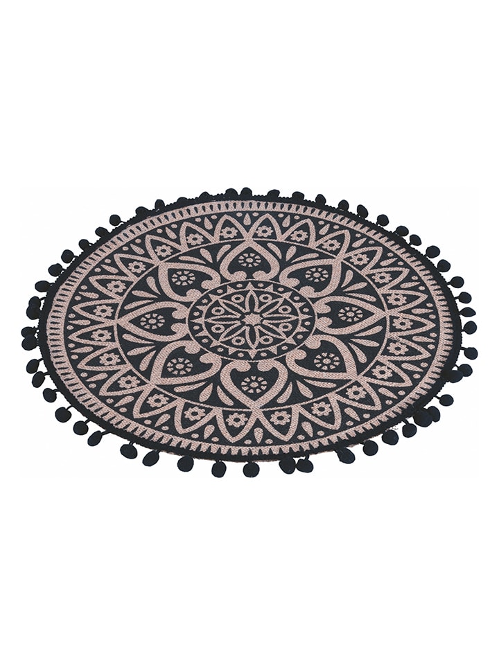 Villa d´Este 6er-Set: Tischsets in Schwarz/ Beige - Ø 38 cm günstig kaufen onesize