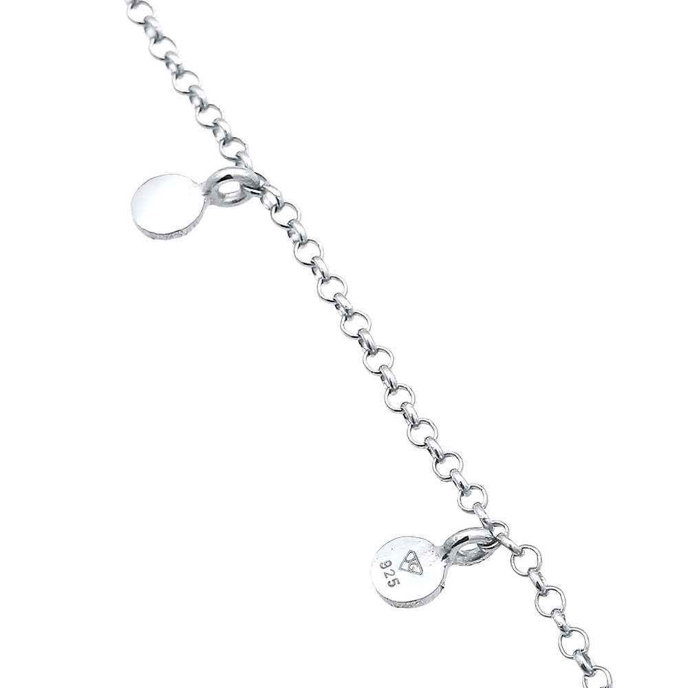Elli Elli Bracelet Femmes plaquette pendentif Rond texturé en argent sterling 925 Bracelet