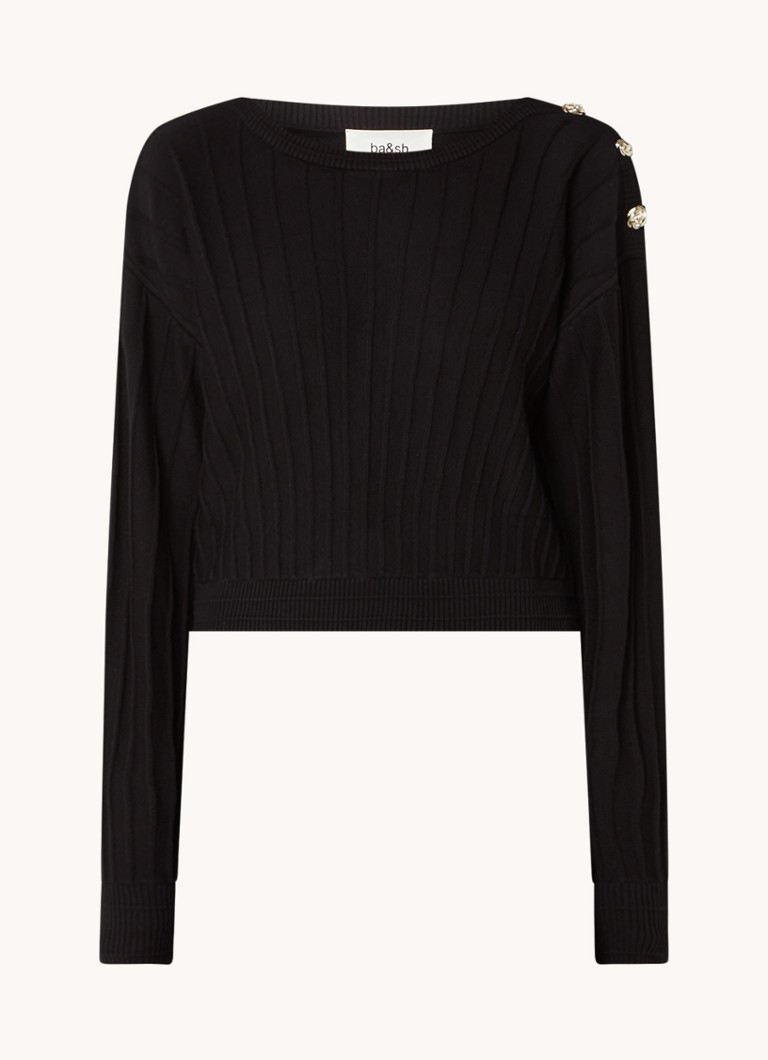 ba&sh Jynx fine-knit pullover in wool blend with decorative buttons