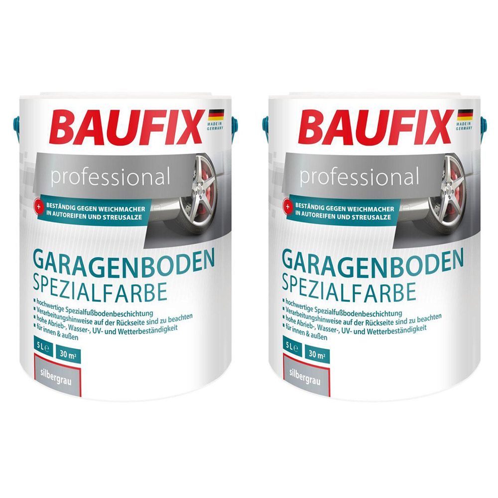 Baufix professional Garagenboden Spezialfarbe silbergrau 5l - 2er Set