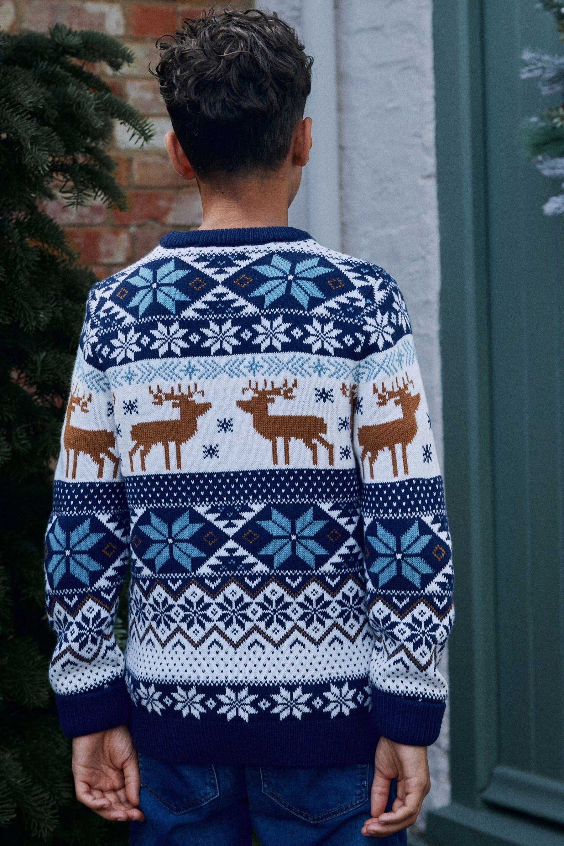 Next Rundhalspullover Weihnachtlicher Strickpullover (1-tlg)