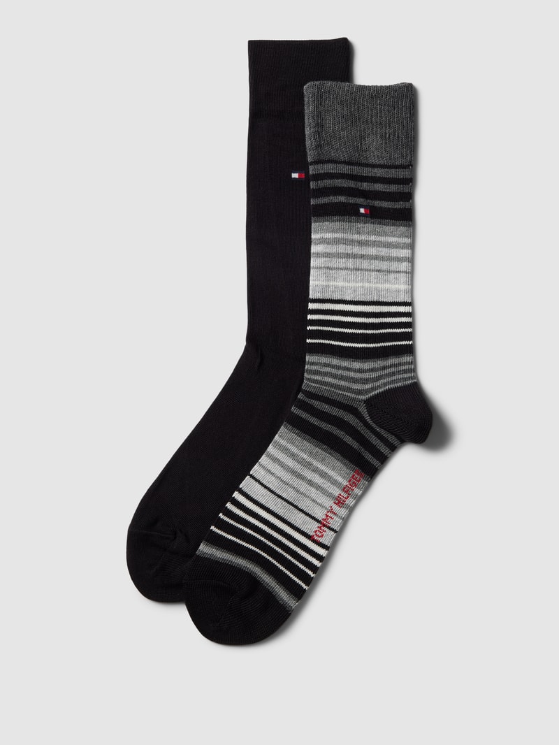 Socken mit Label-Details im 2er-Pack in schwarz