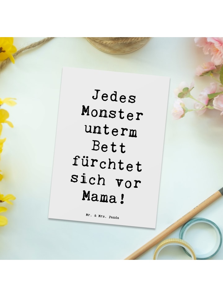 Mr. & Mrs. Panda Postkarte Mama Mut mit Spruch in Weiß günstig kaufen onesize