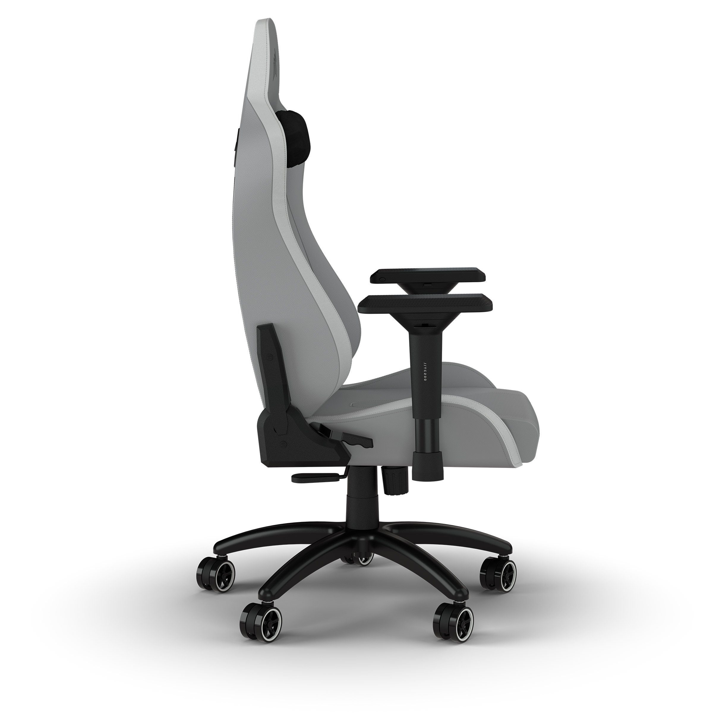 Corsair Gaming-Stuhl TC200 Leatherette Gaming Chair, Standard Fit, Light Grey/White