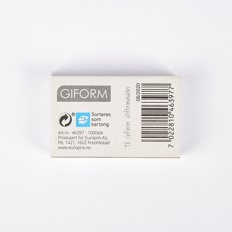 Giform Stifter 1000 stk til stiftemaskin Giform
