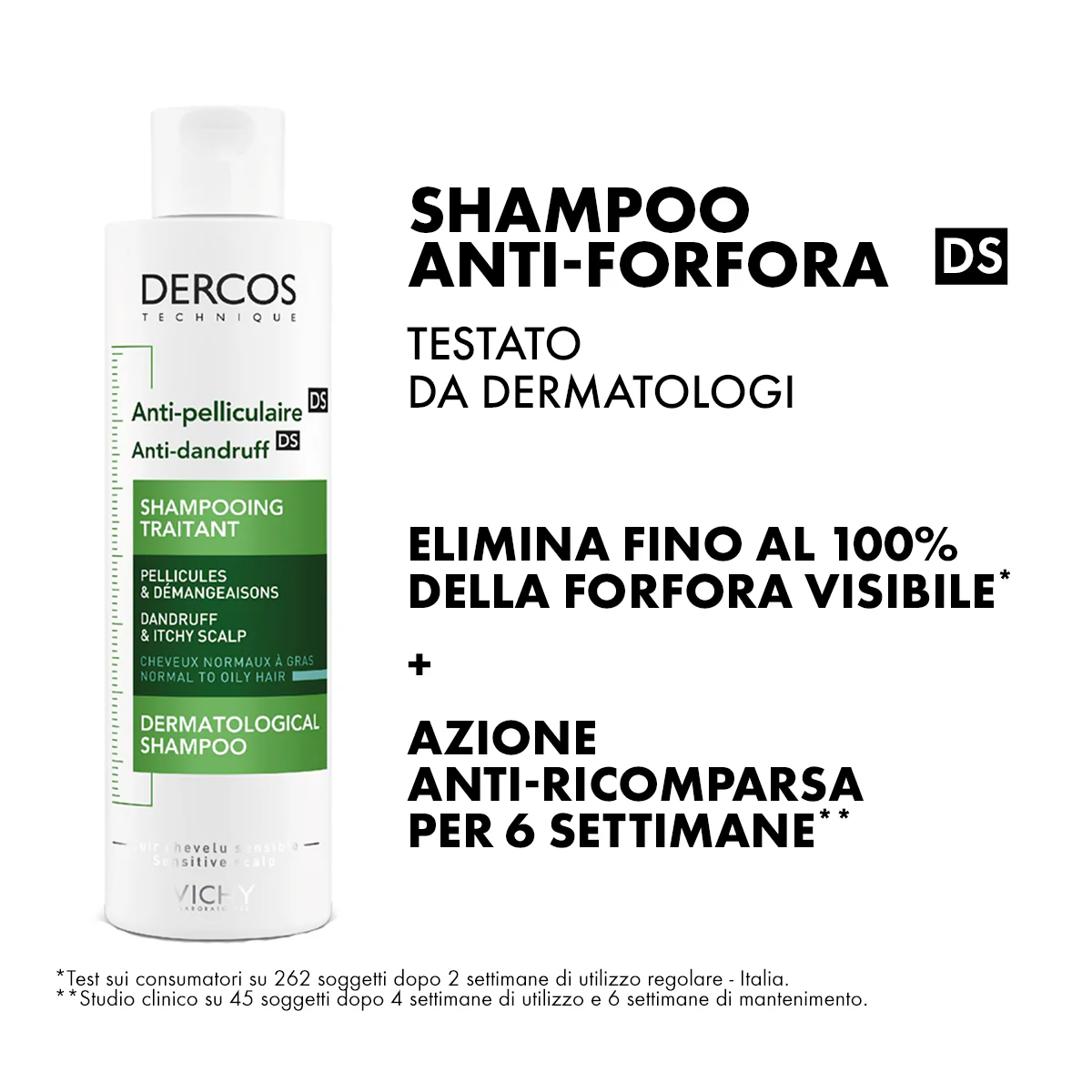 Dercos DT Shampoo Antiforfora DS capelli da normali a grassi - Shampoo Antiforfora